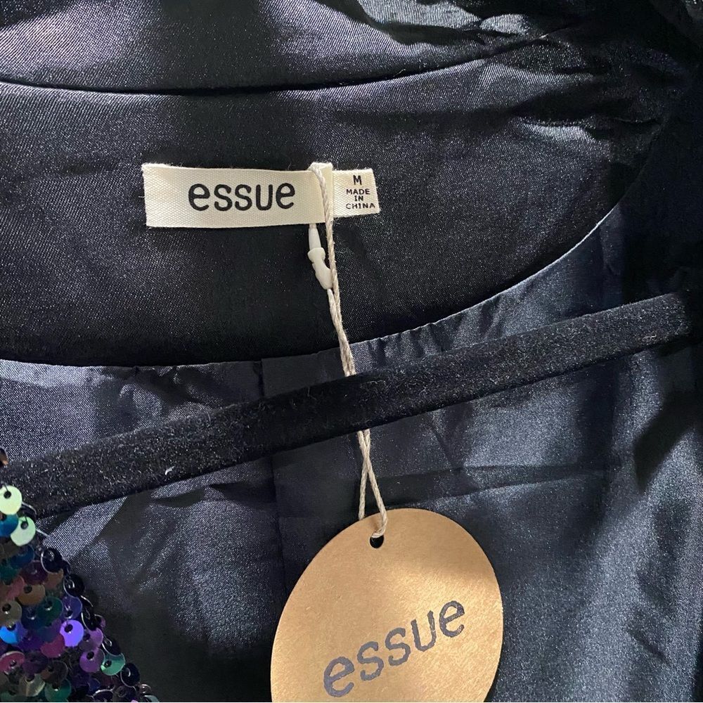Essue Multi-colored sequin cropped tuxedo jacket Size S - Picture 5 of 6